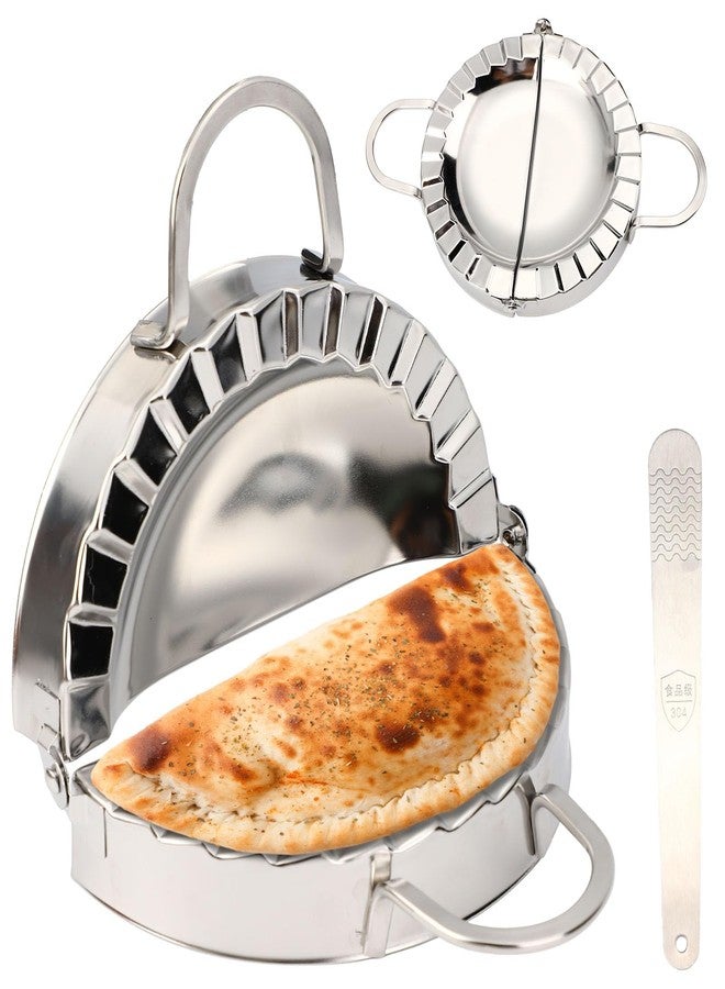 Sinbana Tortilla Crimper Sealer, Stainless Steel Tortilla Crimper Sealer with Filling Spoon Practical Kitchen Burrito Maker Suitable for 6in/15cm Dumplings Tacos Pasties Quesadillas - Image 1